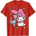 thumbnail image 1 of My Melody and Friend Sweet Hearts DTG Print Unisex T-Shirt,Red Color,Size M, 1 of 5