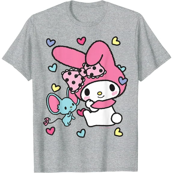 My Melody and Friend Sweet Hearts DTG Print Unisex T-Shirt
