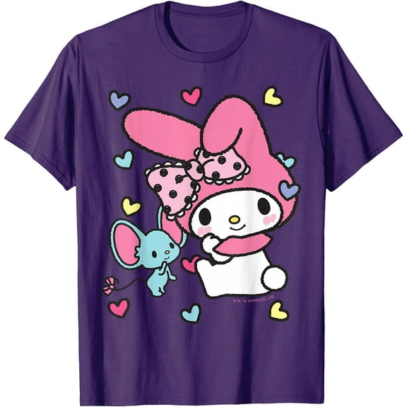 My Melody and Friend Sweet Hearts DTG Print Unisex T-Shirt