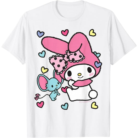 My Melody and Friend Sweet Hearts DTG Print Unisex T-Shirt