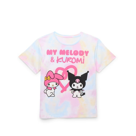 My Melody and Kuromi Girls Short Sleeve Graphic T-Shirt, Sizes 4-16