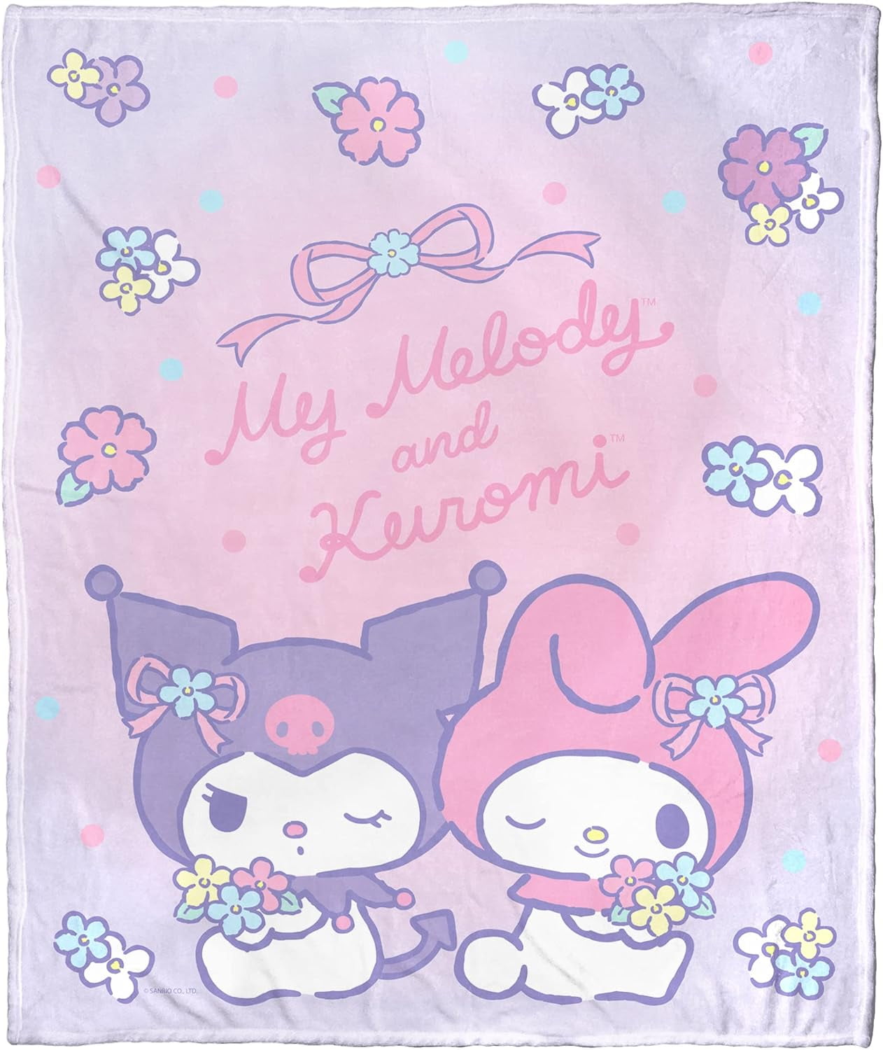 My Melody and Kuromi Silk Touch Throw Blanket, 50" x 60", Flower