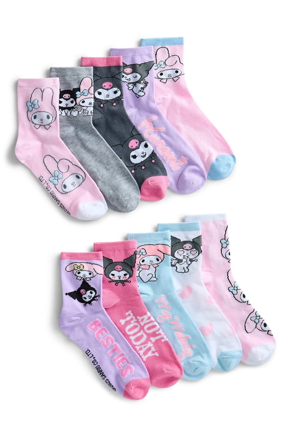 Womens' Crew Socks, 10-Pack, Sizes 4-10