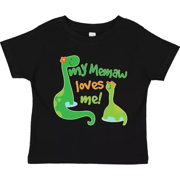 My Memaw Loves Me Grandson Dinosaur Toddler T-Shirt From Cute Boys Kid Baby Clothing, Cute Baby Shirt, TODDLER SHORT SLEEVE TEE BELLA CANVAS 3001T