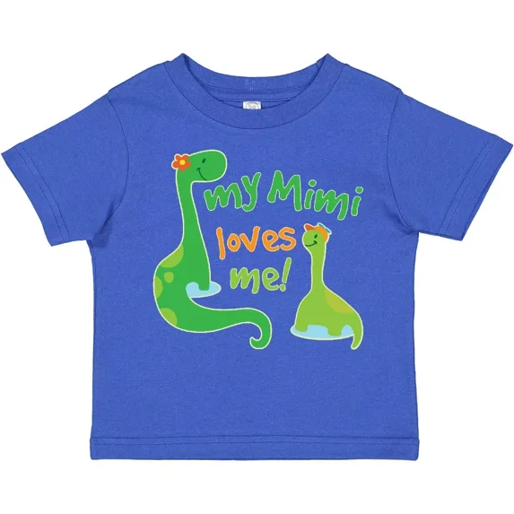 My Mimi Loves Me Grandson Dinosaur Toddler T-Shirt Cute Grandchild For Baby Clothing, Cute Baby Shirt, TODDLER SHORT SLEEVE TEE BELLA CANVAS 3001T