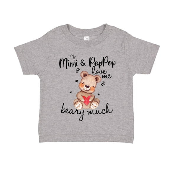 My Mimi and Pop Pop Love Me Beary Much Toddler T-Shirt 2T Athletic Heather