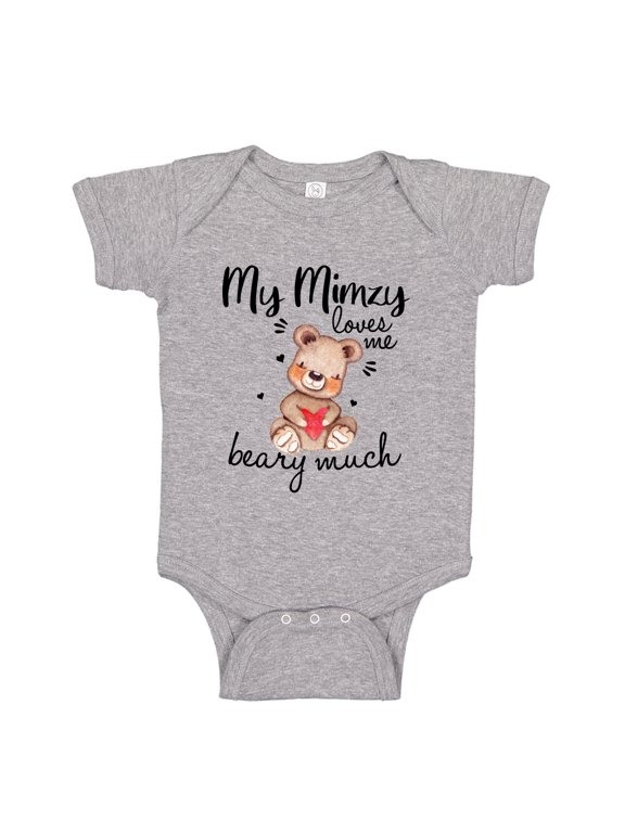 My Mimzy Loves Me Beary Much Baby Bodysuit One Piece 18 mo Athletic Heather
