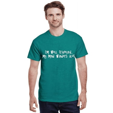 My Mind Wanders Funny Saying T-shirt Mens Graphic Tees