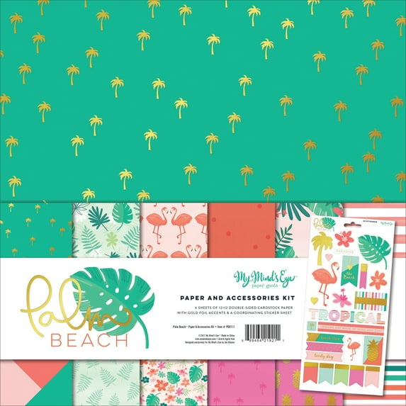 My Mind's Eye Paper & Accessories Kit 12"X12"-Palm Beach