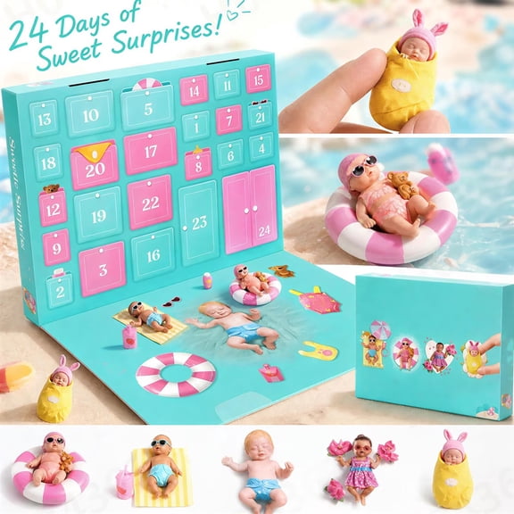 My Mini Baby Advent Calendar - 2 Exclusive Dolls & 20 Collectible Accessories. A Festive Miniatures Countdown Set for Girls & Doll Collectors