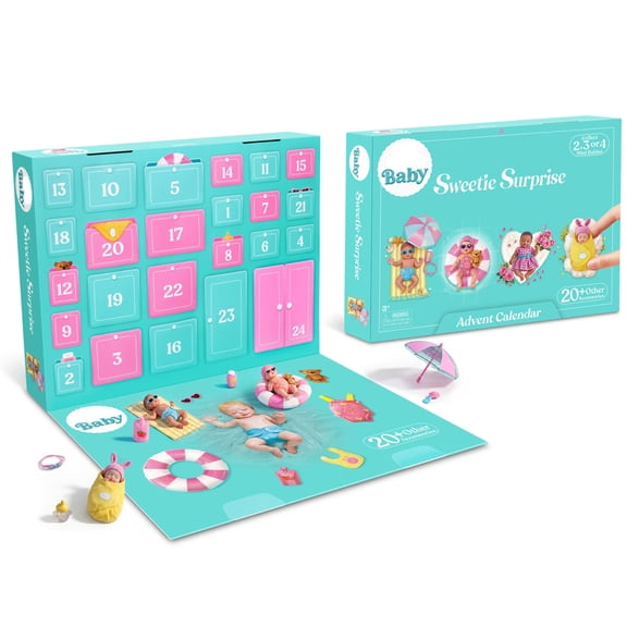 My Mini Baby Advent Calendar - 2 Exclusive Dolls & 20 Collectible Accessories. A Festive Miniatures Countdown Set for Girls & Doll Collectors