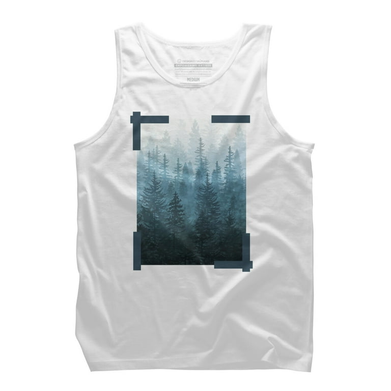 My Misty Secret Forest Mens White Graphic Tank Top - Design By Humans L 