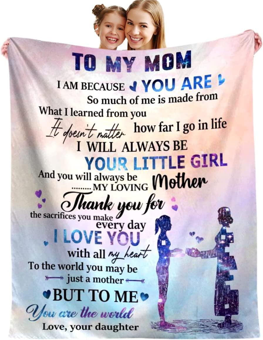 Mom Blanket, Gifts for Mom, Mom Birthday Gifts from Daughter Son, I Love  You Mother Blanket for Christmas Valentine's Day Gifts, Soft Purple  Butterfly
