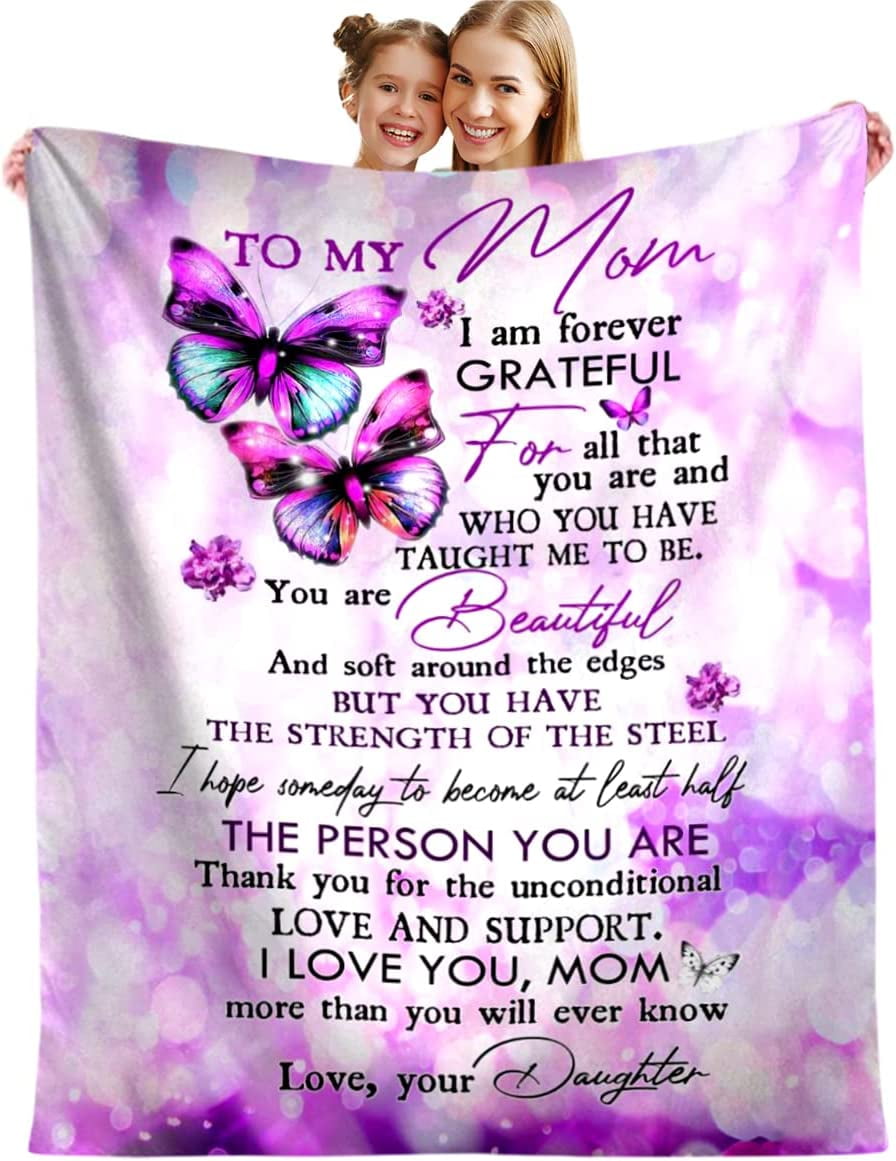 to My Mom Blanket Gifts from Daughter Personalized Soft Fleece