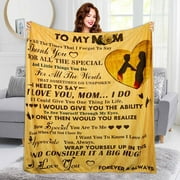 to My Mom Blanket, Gifts for Mom Birthday Gifts Mother Blankets from Daughter Son Christmas Soft Fleece Blanket I Love You Mom Blanket for Bedding Sofa and Travel 50x60 Inch