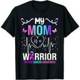 thumbnail image 1 of My Mom Is A Warrior Thyroid Cancer Awareness Ribbon T-Shirt, 1 of 2