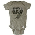 thumbnail image 1 of My Mom Is Faster Than Your Mom Funny Baby Bodysuit For Child Of Runner - Grey, 1 of 2
