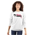 thumbnail image 1 of My Mom My Hero Breast Cancer Ribbon Sweatshirt for Men or Women Brisco Brands S, 1 of 6