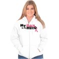 thumbnail image 1 of My Mom My Hero Breast Cancer Ribbon Zip Up Hoodie Men's Women's Brisco Brands S, 1 of 6