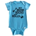 thumbnail image 1 of My Mom Rocks And Rolls Music Baby Bodysuit (Blue), 0-3 Months, 1 of 2