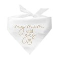 thumbnail image 1 of My Mom Said Yes! Engagement Announcement Elegant Triangle Dog Bandana (Gold Print), 1 of 1
