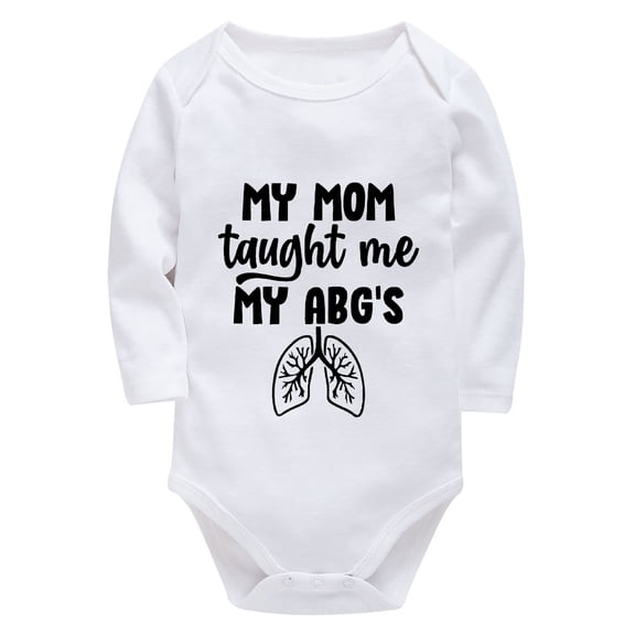 My Mom Taught Me My ABG's Coming Home from Hospital Outfit Long Sleeve Baby Girl Outfits White Baby Boy Outfits 0-3 Months S