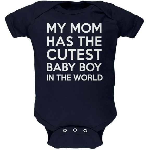 My Mom has the Cutest Baby Boy Navy Soft Baby One Piece - 9-12 months