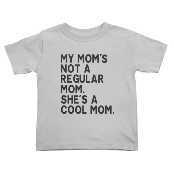 My Mom's Not a Regular Mom She's a Cool Mom Cute Toddler T Shirts for Boys Girls (Gray, Youth L)