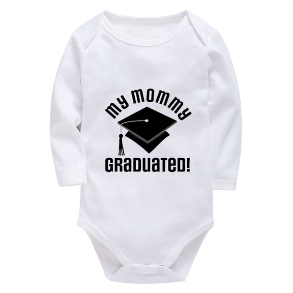 My Mommy Graduated Plain Onesie Long Sleeve Baby Boy Homecoming Outfit Newborn White 18 Months Girl Romper