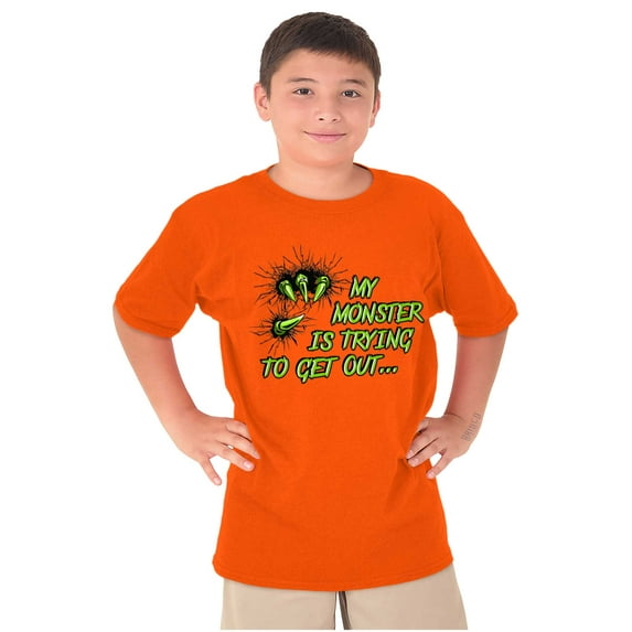 My Monster Is Trying To Get Out Crewneck T Shirts Boy Girl Teen Brisco Brands XS