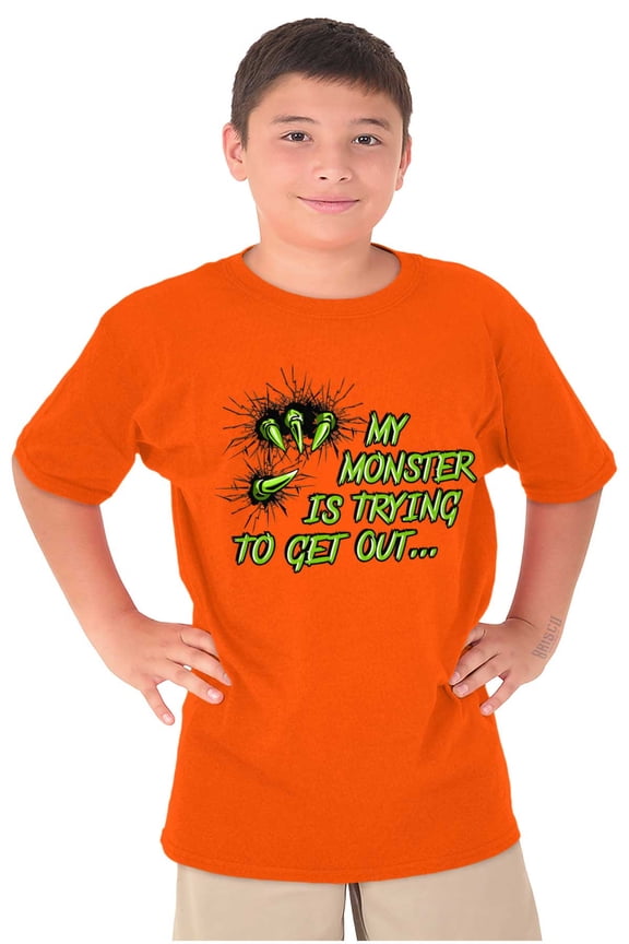 My Monster Is Trying To Get Out Crewneck T Shirts Boy Girl Teen Brisco Brands X