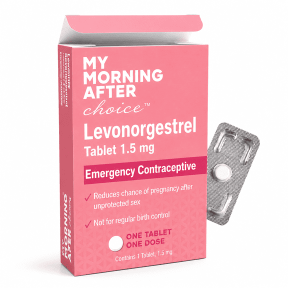 My Morning After Choice Levonorgestrel 1.5mg Emergency Contraceptive Tablets Box with 1 Tablet