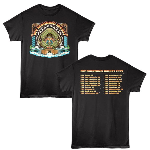 My Morning Jacket Tour 24 Men's T Shirt (Black, Big&Tall2XLT)