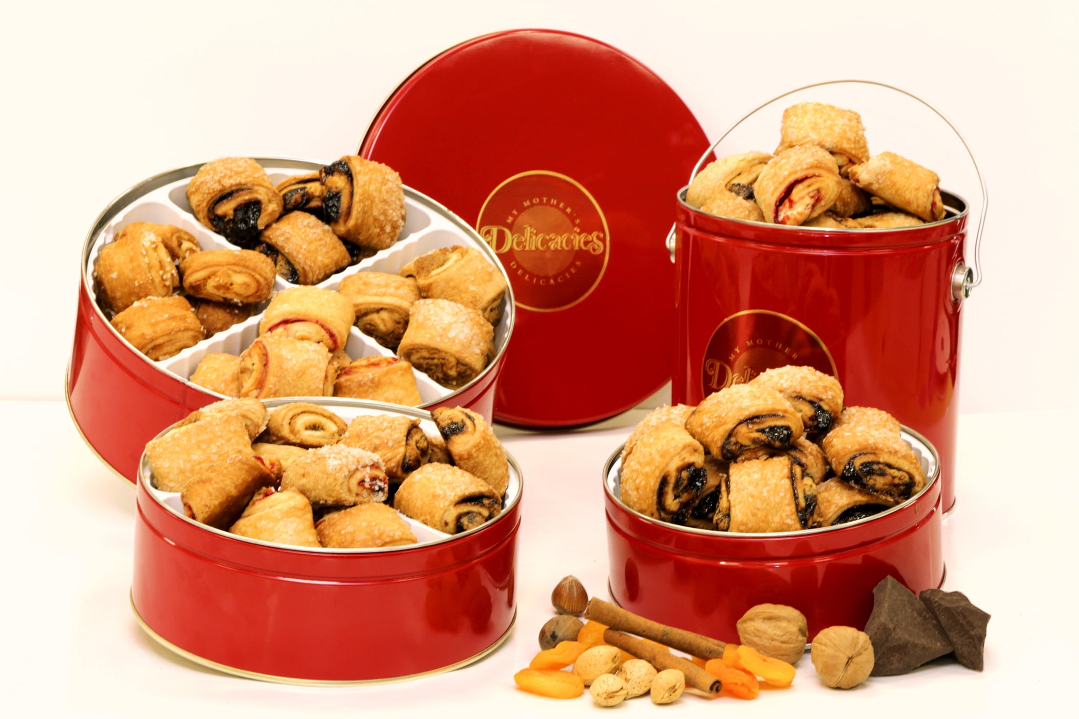 My Mother's Delicacies Authentic Rugelach Gift Tin, Cinnamon Walnut, Extra Large