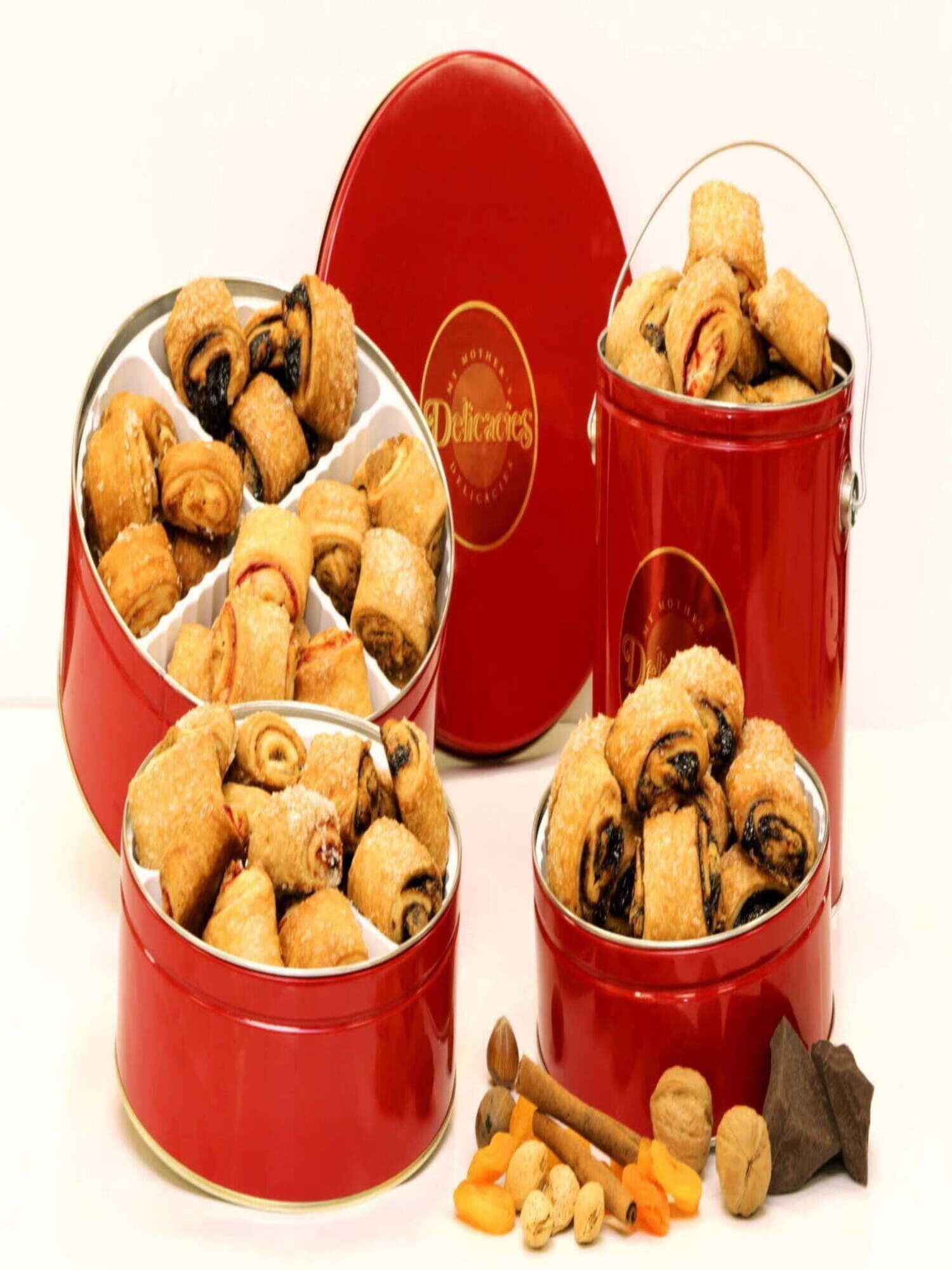 My Mother's Delicacies Authentic Rugelach Gift Tin, Cinnamon Walnut, Medium