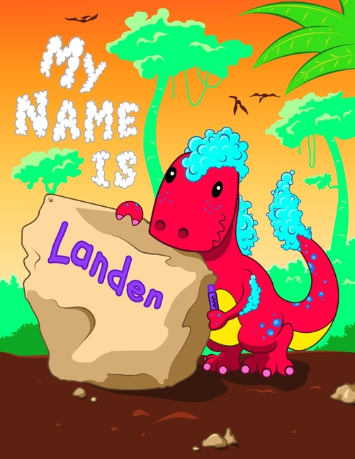 My Name is Landen 2 Workbooks in 1! Personalized Primary Name and