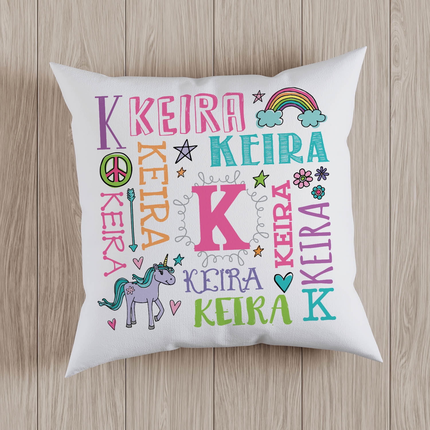 My Name Personalized Pastel Throw Pillow