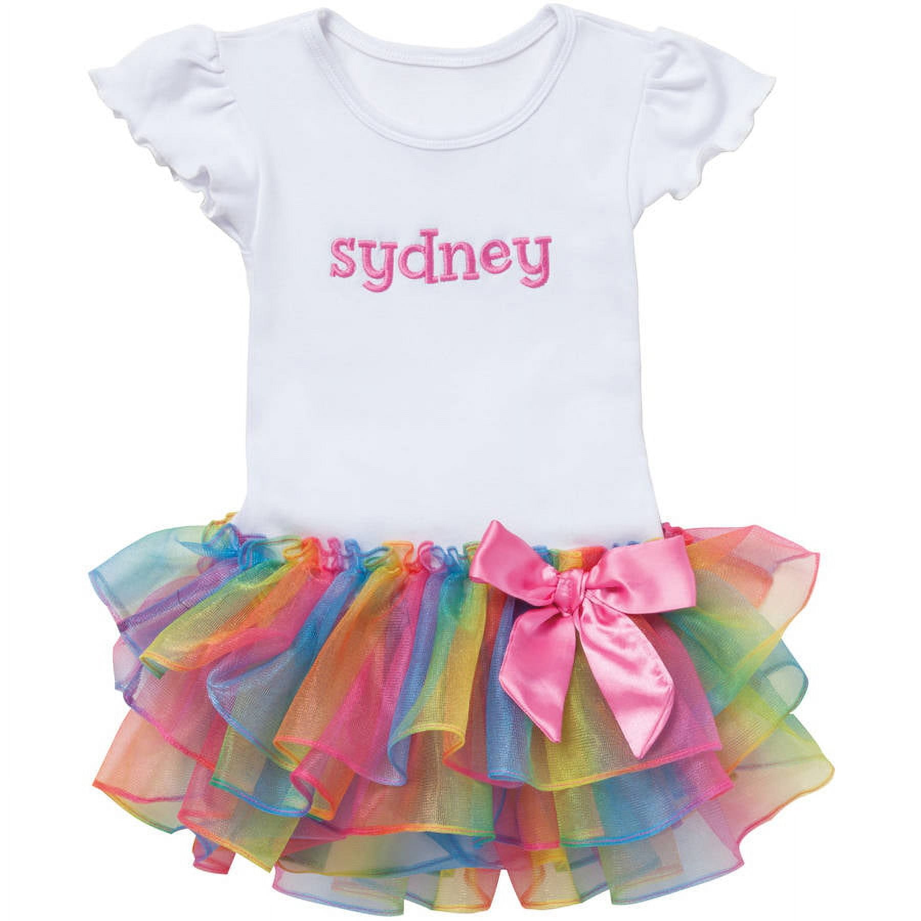 My Name Personalized Rainbow Tutu Tee