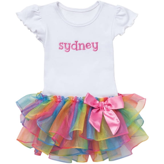 My Name Personalized Rainbow Tutu Tee