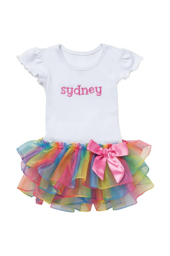 My Name Personalized Rainbow Tutu Tee