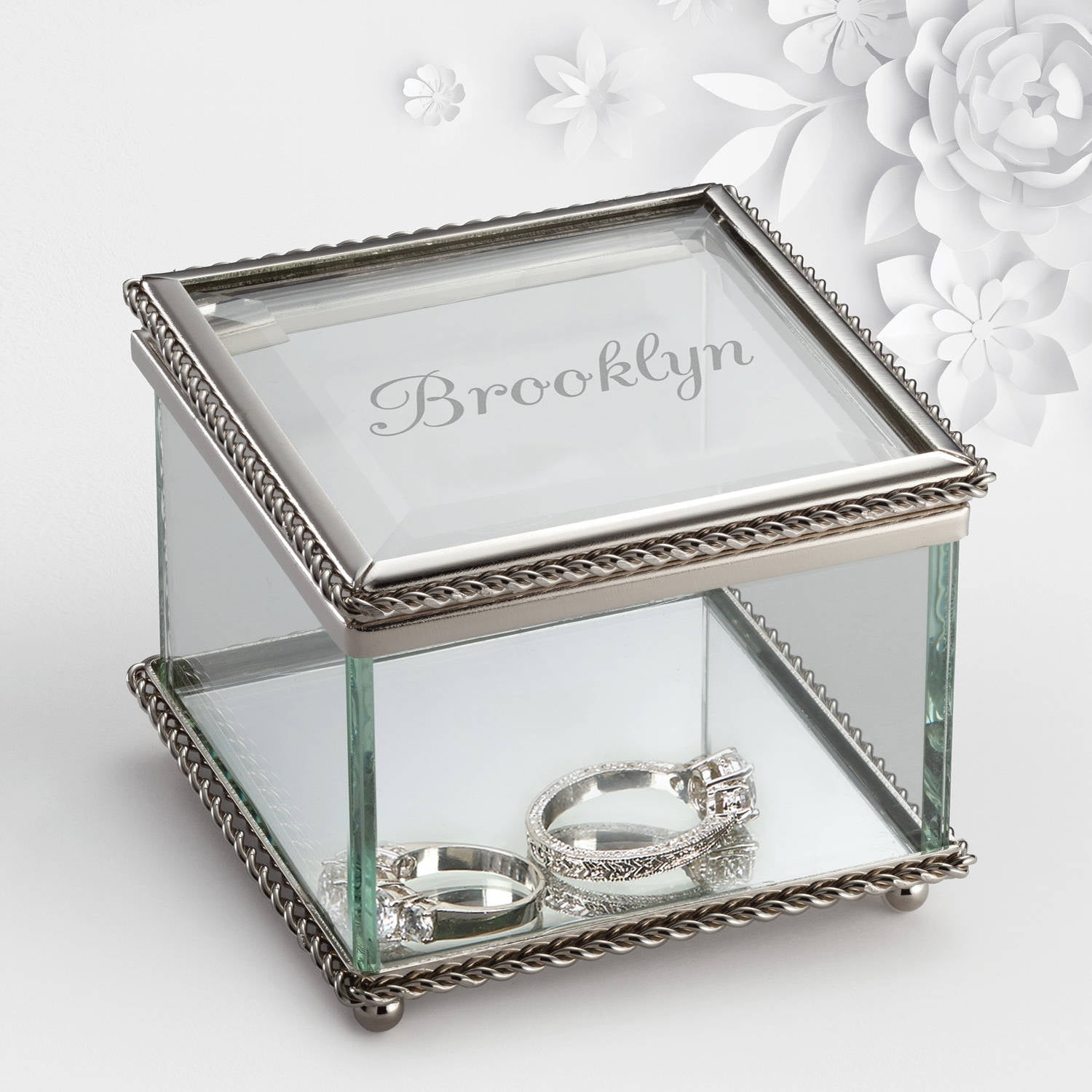 My Name or Initial Personalized Glass Keepsake Box