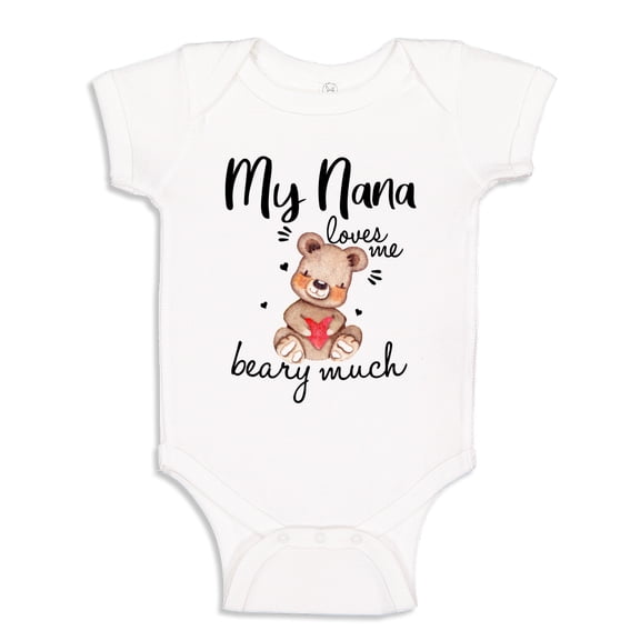 My Nana Loves Me Beary Much Baby Bodysuit One Piece 18 mo White