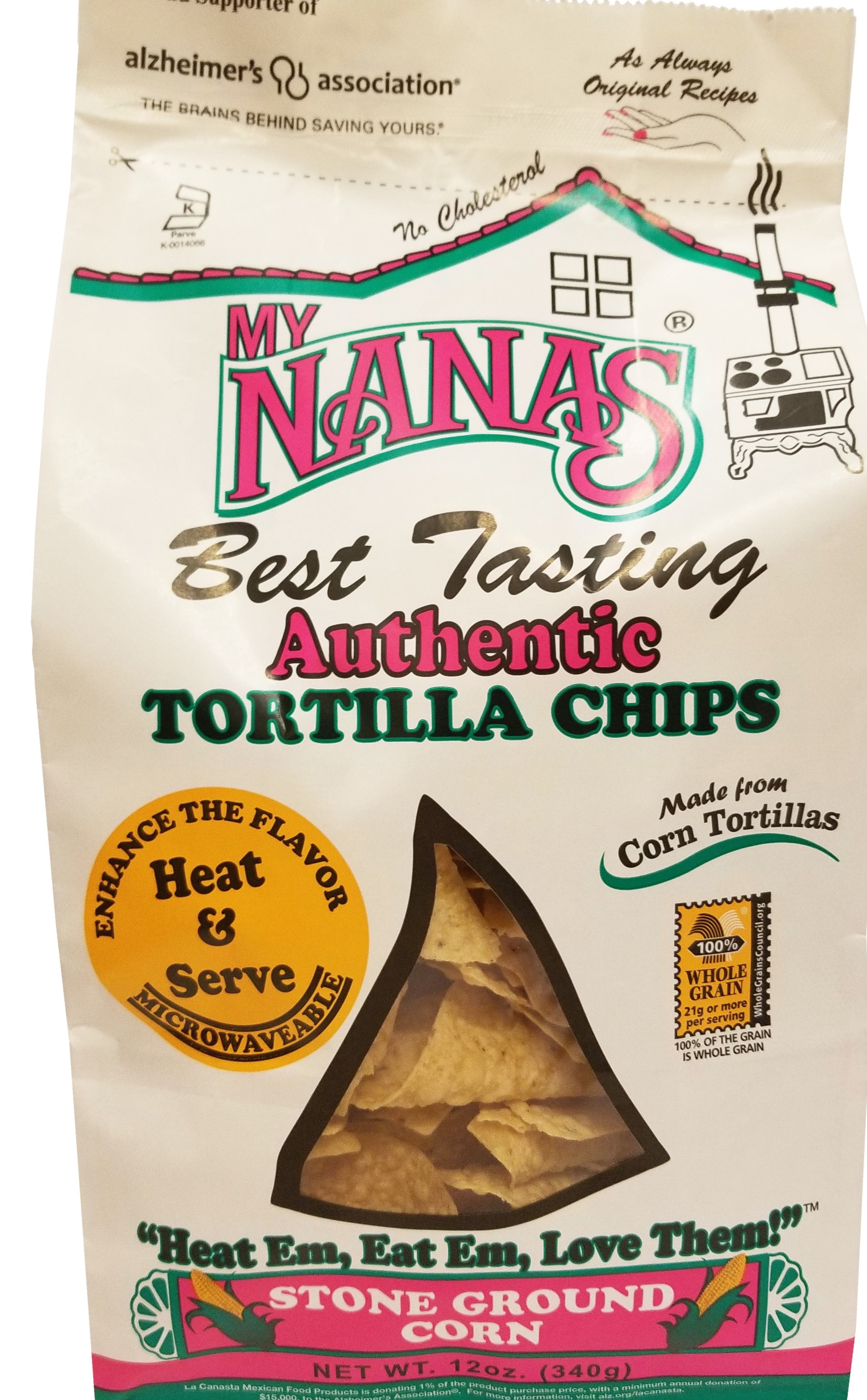 My Nana's Authentic Thin & Crispy Tortilla Chips, Lightly Salted 12oz.