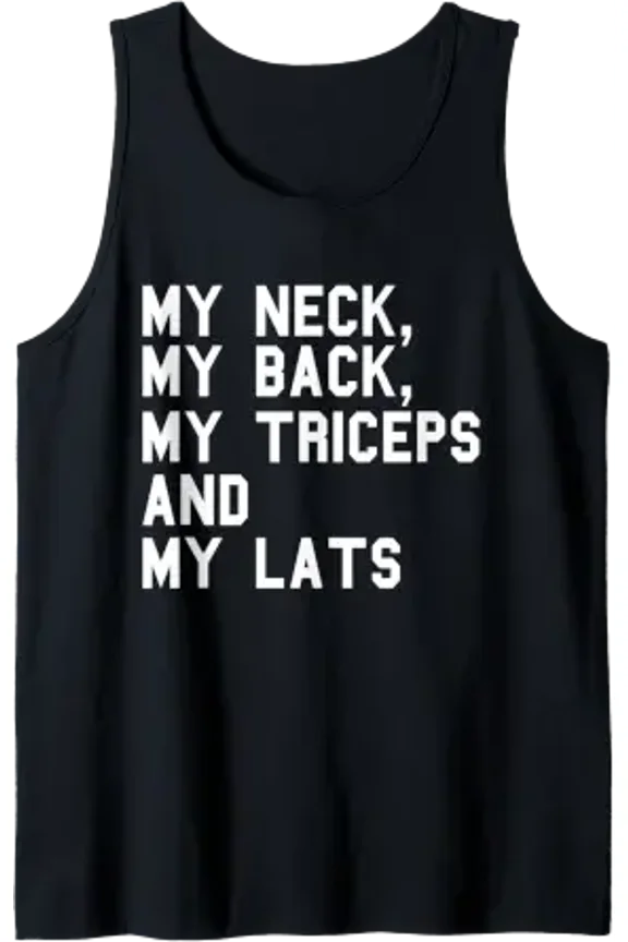 My Neck My Fitness Playful Gym Work Out Weight Lifting Tank Top Size S-3XL