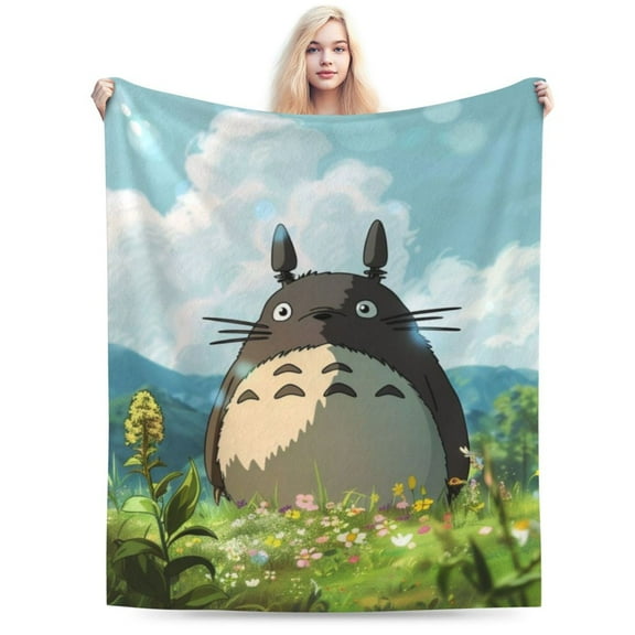 My Neighbor Totoro Blanket, Super Soft Anime Throw Blanket For Couch Sofa Bed, Cozy Lightweight Warm Flannel Blanket, 50"X40"