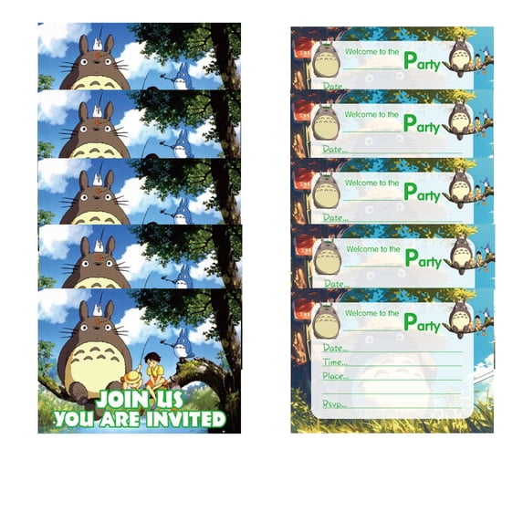 My Neighbor Totoro Invite Invitations Cards Stock Bulk Birthday Fill-in Party Supplies Decorations