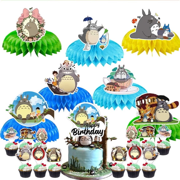 My Neighbor Totoro Party Decor Supplies Honeycomb Centerpieces Table Toppers Cake Toppers Decorations for Birthday