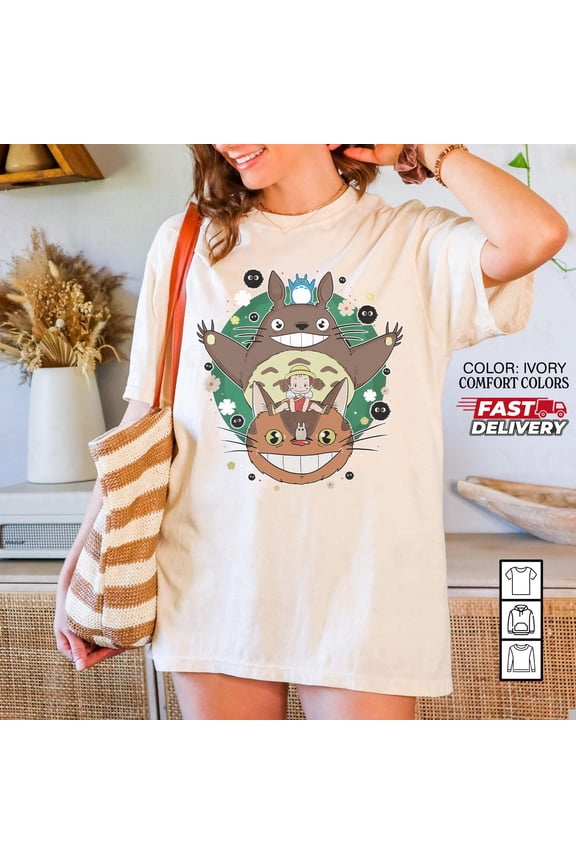 My Neighbor Totoro T-Shirt, Studio Ghibli Characters Youth Tee, Gift for Anime Lovers, Y2K Japanese Culture