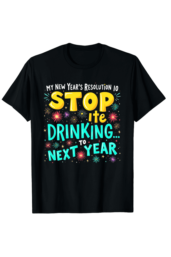 My New Year's Resolution Is To Stop Drinking Next New Year Graphic Tee T-Shirt for Men Women