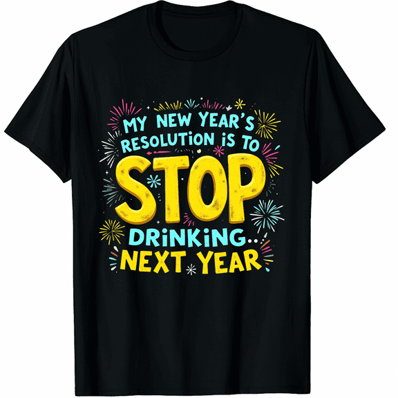 My New Year's Resolution Is To Stop Drinking Next New Year Graphic Tee T-Shirt for Men Women